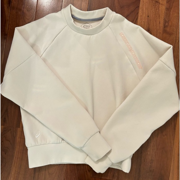 ASICS WOMEN'S TECH KNIT CREW TOP and PANT SET Size XS in Birch - Picture 3 of 16